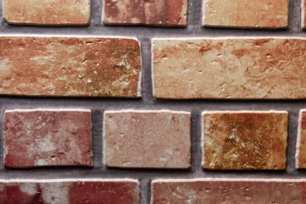 3D style brick effect wallcovering brown